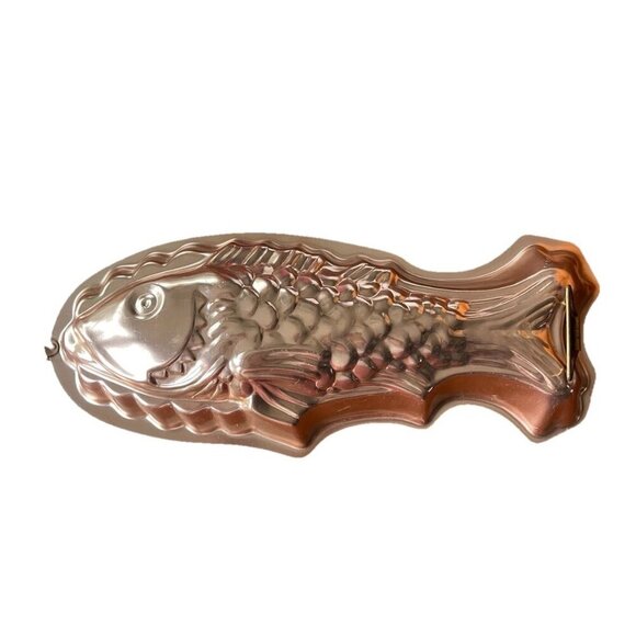 Vtg Fish Copper Tin Jello Cake Mold Decorative Wall Hanging 3D 13" - Picture 2 of 5